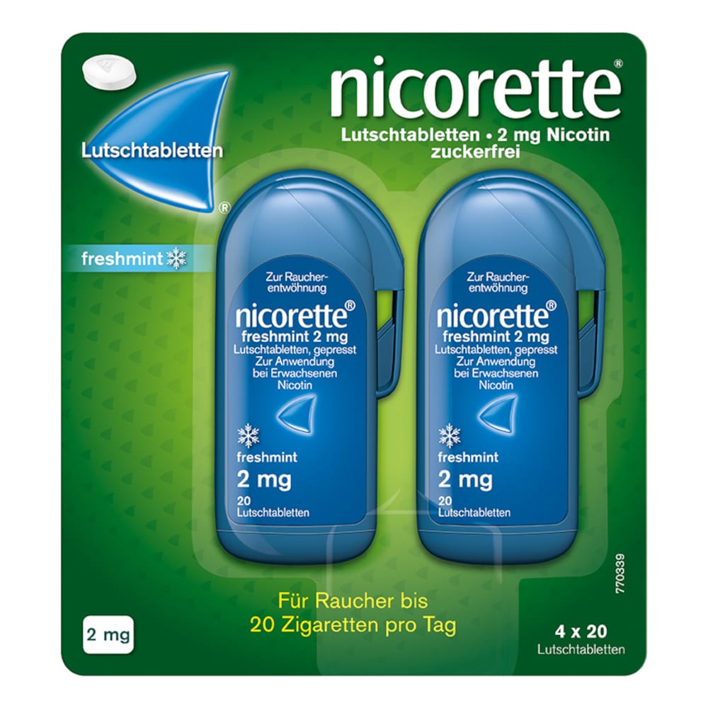 nicorette 2 mg Nikotinlutschtabletten freshmint für Raucher zum Aufhören