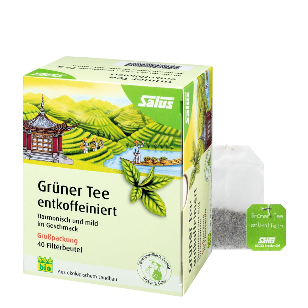 Salus Grüner Tee entkoffeiniert 40 St Filterbeutel