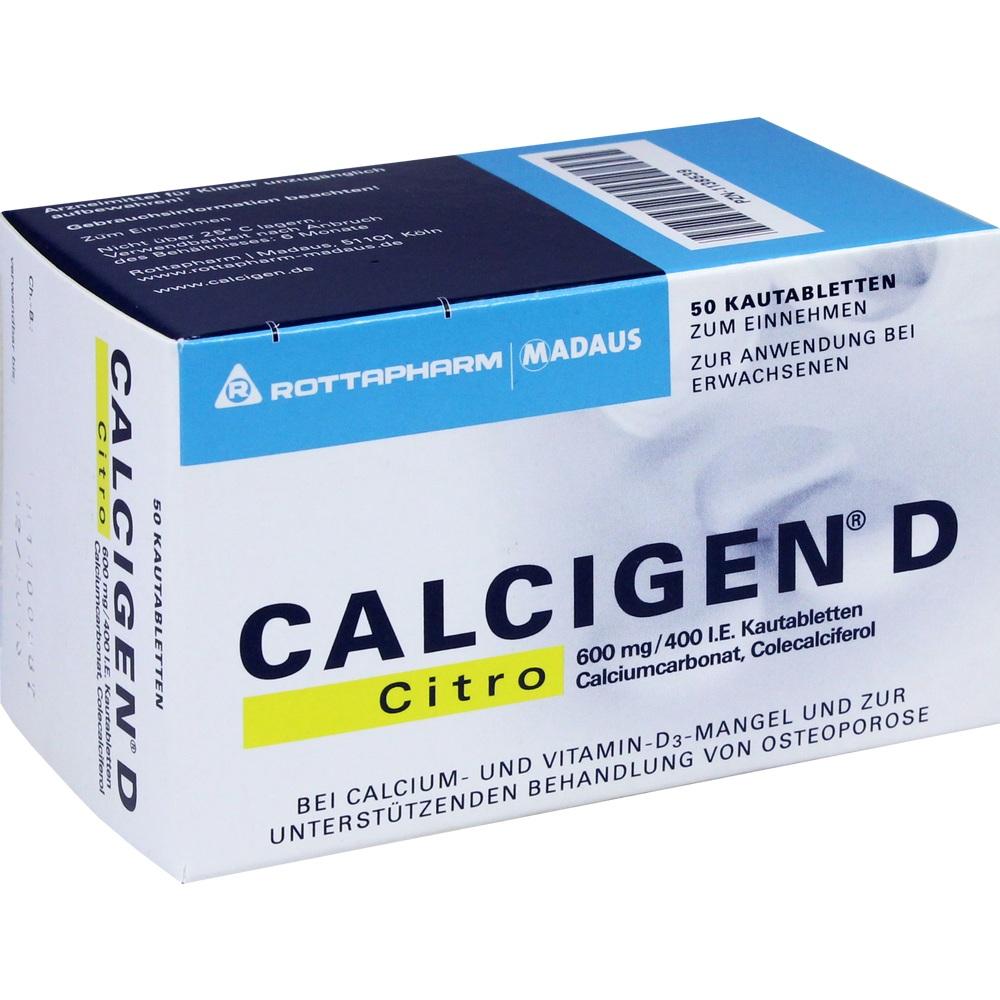 CALCIGEN D Citro 600mg/400 I.E. 50 St Kautabletten