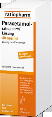 Paracetamol-ratiopharm 40mg/ml Lösung zum Einnehmen 100 ml Lösung