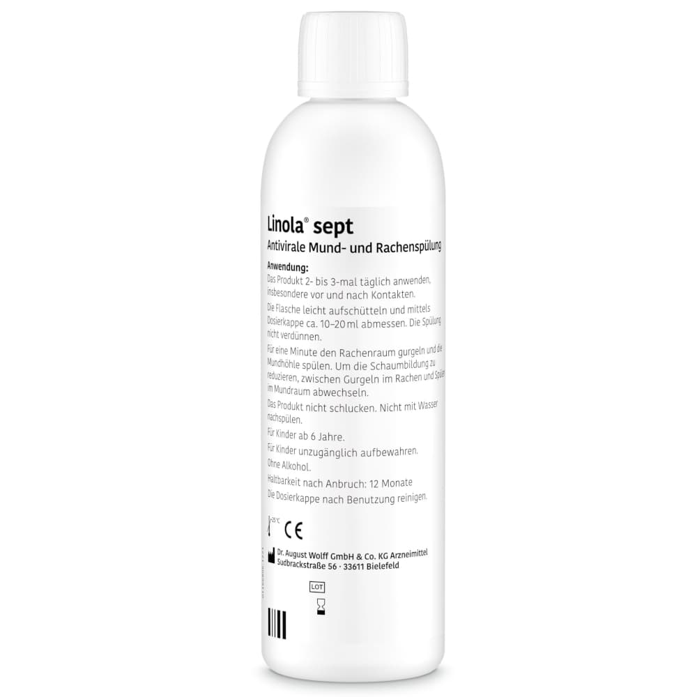 Linola sept Antivirale Mund- und Rachenspülung 300 ml Suspension