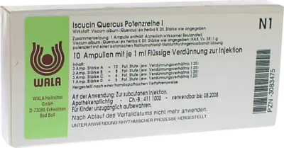 Iscucin Quercus Potenzreihe I 10X1 ml Ampullen