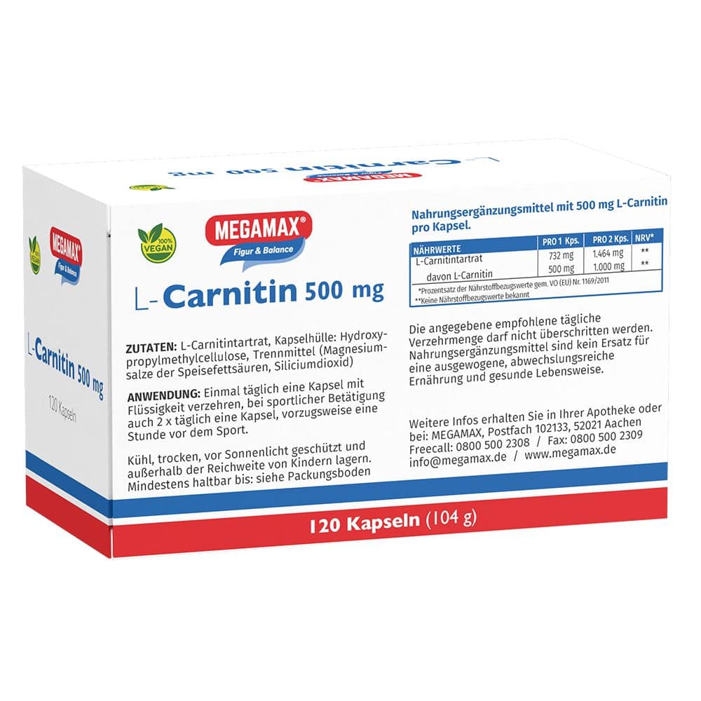 MEGAMAX L-Carnitin 500 mg 120 St Kapseln