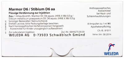 WELEDA MARMOR D 6 / STIBIUM D 6 aa Ampullen 8X1 ml Ampullen