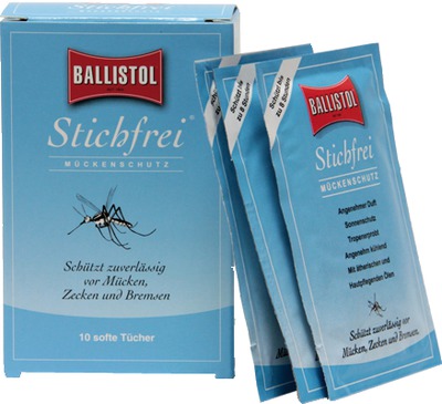 Ballistol STICHFREI  MÜCKENSCHUTZ softe Tücher 10 St Tücher
