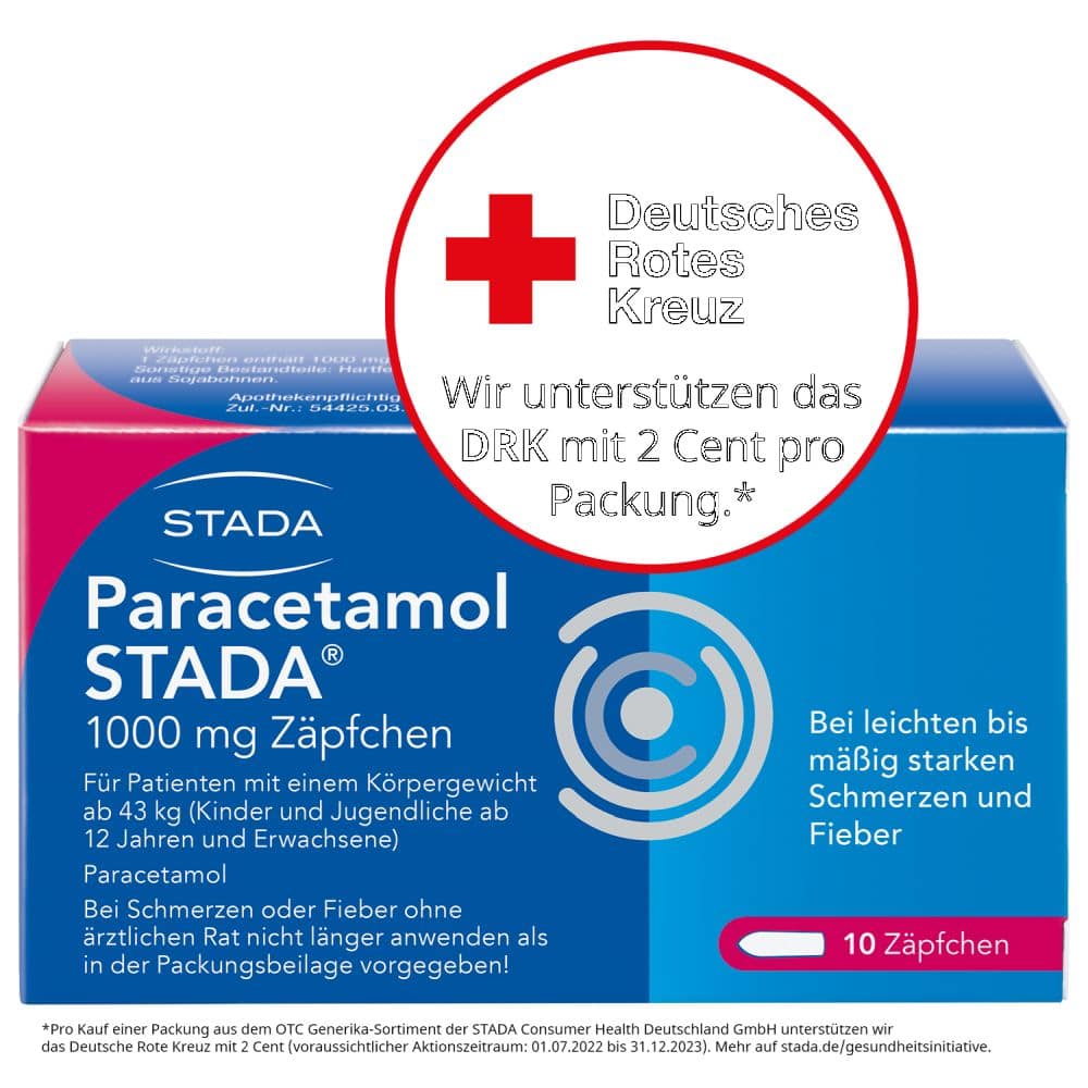 Paracetamol STADA 1000 mg 10 St Suppositorien