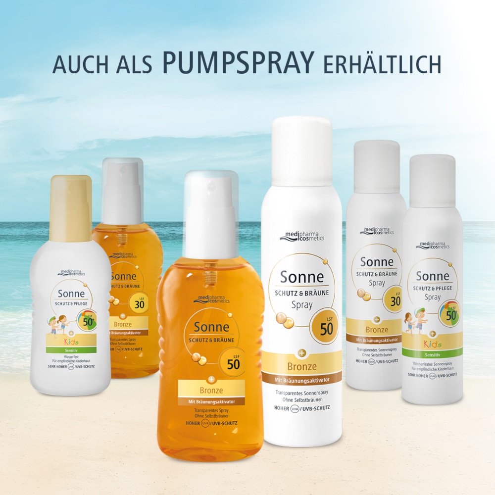 medipharma cosmetics Sonne SCHUTZ & BRÄUNE Bronze LSF 50 Aerosol-Spray 150 ml Spray