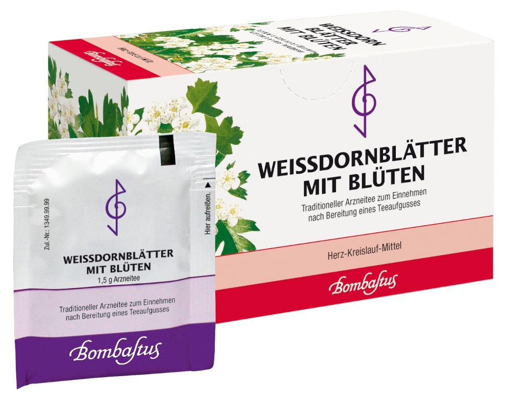 WEISSDORNBLÄTTER MIT BLÜTEN BOMBASTUS 20X1.5 g Filterbeutel