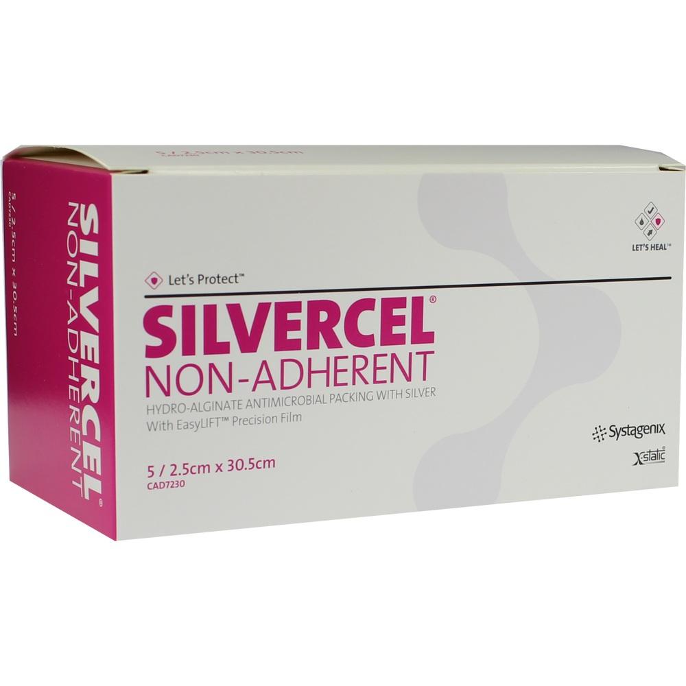 SILVERCEL Non Adherent Tamponade 2,5x30,5 cm 5 St Tamponaden