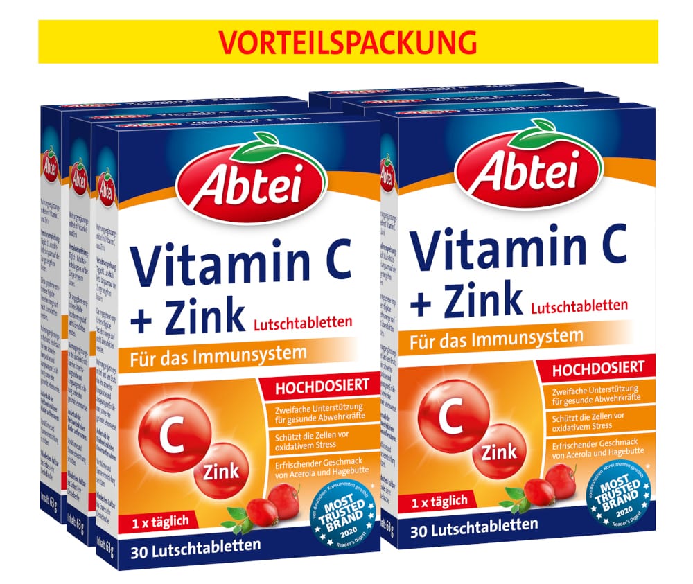 Abtei Vitamin C + Zink 6X30 St Lutschtabletten