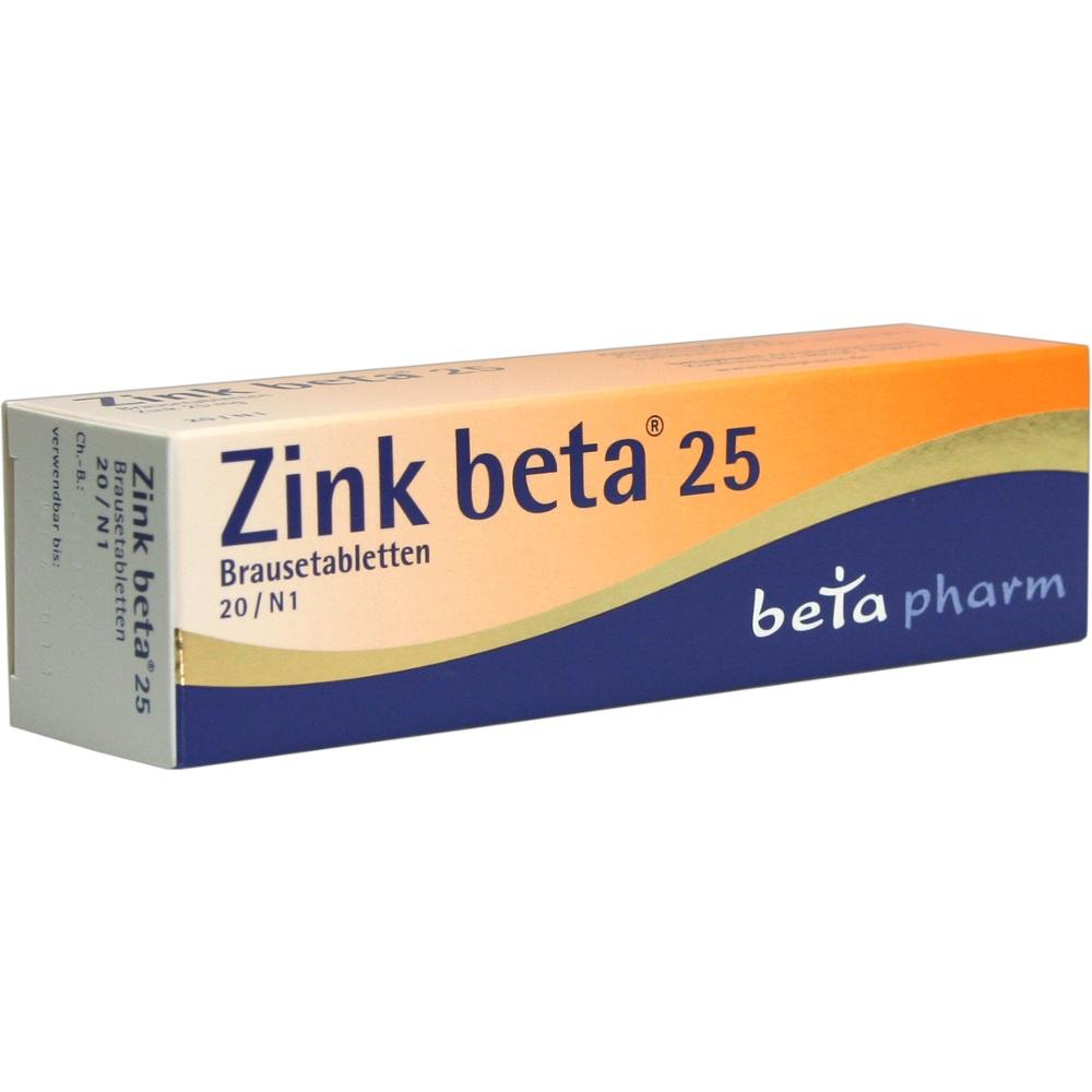 Zink beta 25 20 St Brausetabletten