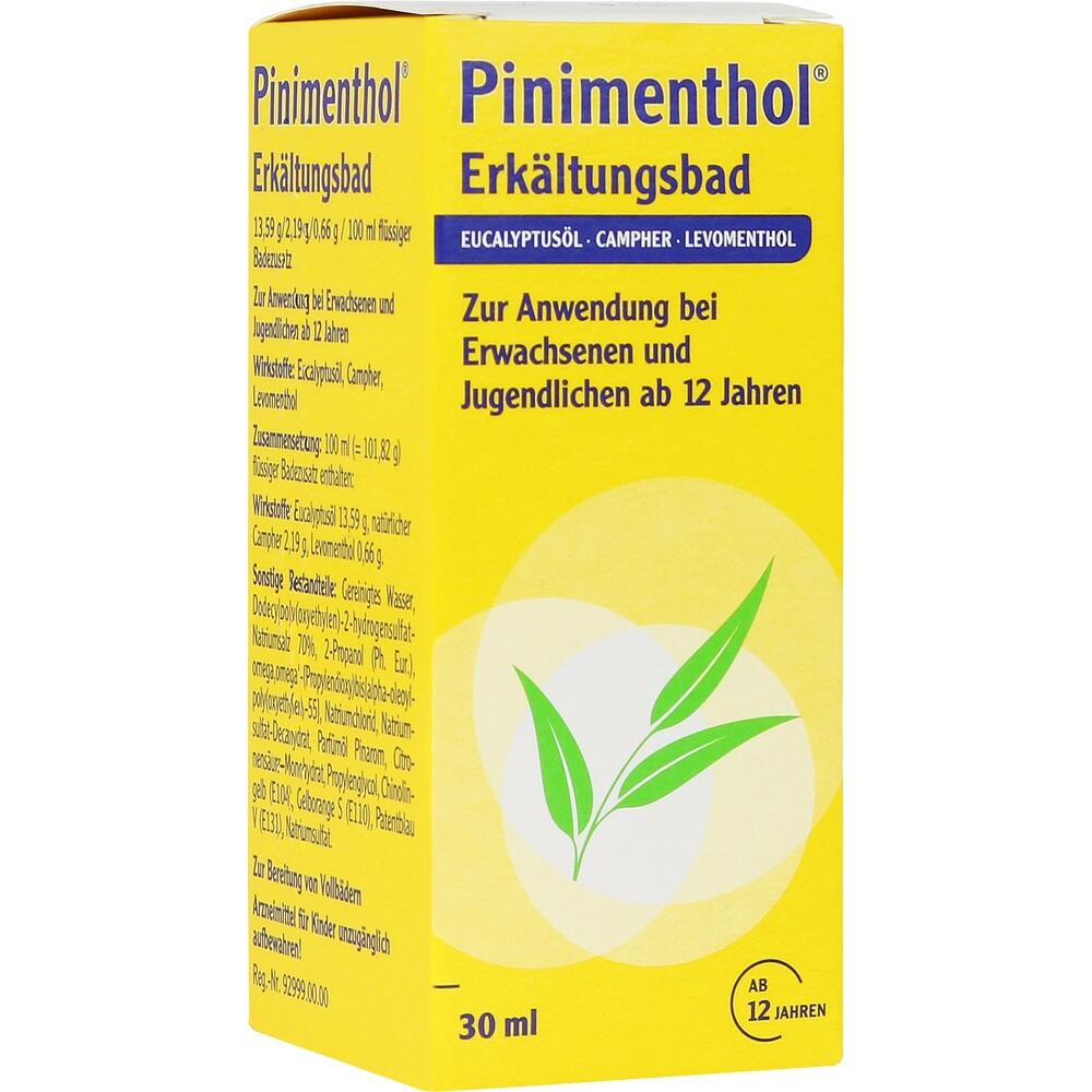 Pinimenthol Erkältungsbad ab 12 Jahren - mit Eucalyptusöl, Menthol und Campher 30 ml Bad