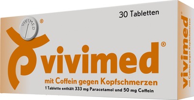 Vivimed mit Coffein gegen Kopfschmerzen, Schmerztabletten mit Paracetamol 30 St Tabletten