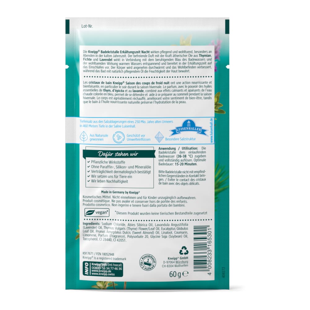Kneipp Badekristalle ERKÄLTUNGSZEIT NACHT 60 g Salz