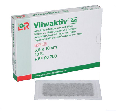 VLIWAKTIV AG Aktivkohle Tampon.m.Silber 6,5x10 cm 10 St Tamponaden