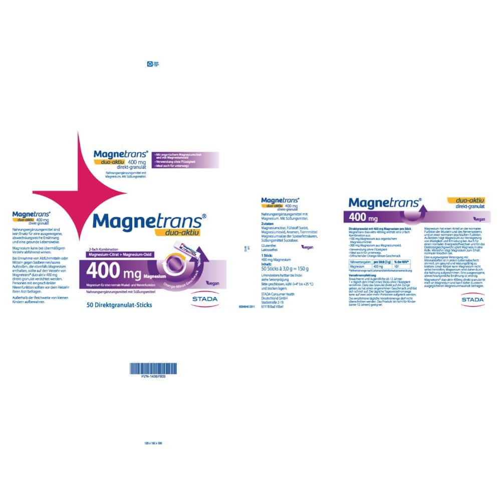 Magnetrans duo-aktiv 400 mg  50 St Granulat