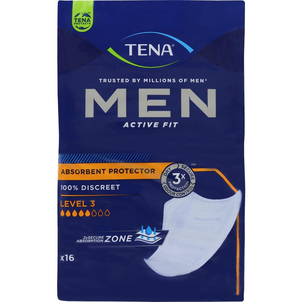 TENA MEN ACTIVE FIT LEVEL 3 Absorbent Protector 16 St