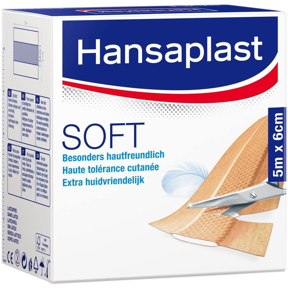Hansaplast SOFT Pflaster 6 cm x 5m 1 St Pflaster