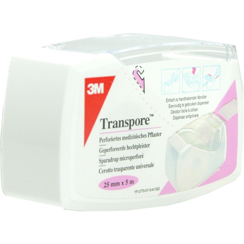 TRANSPORE 2,5 cmx5 m Pflaster auf Abroller 1 St Pflaster