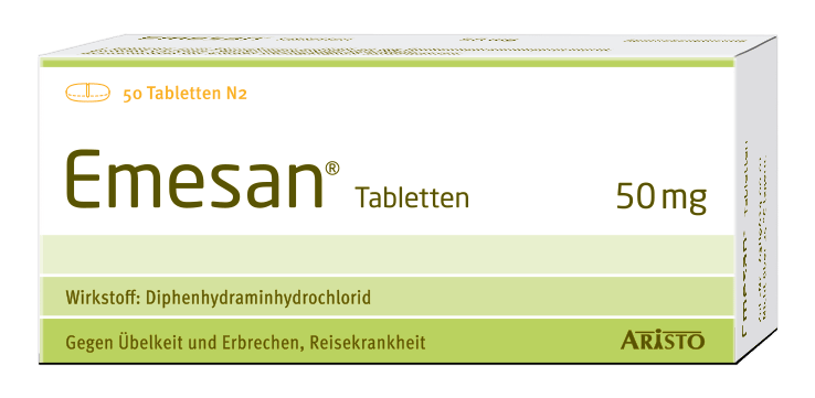 Emesan - Gegen Übelkeit und Erbrechen, Reisekrankheit 50 St Tabletten