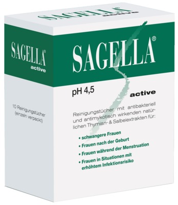 SAGELLA pH 4,5 active  10 St Tücher