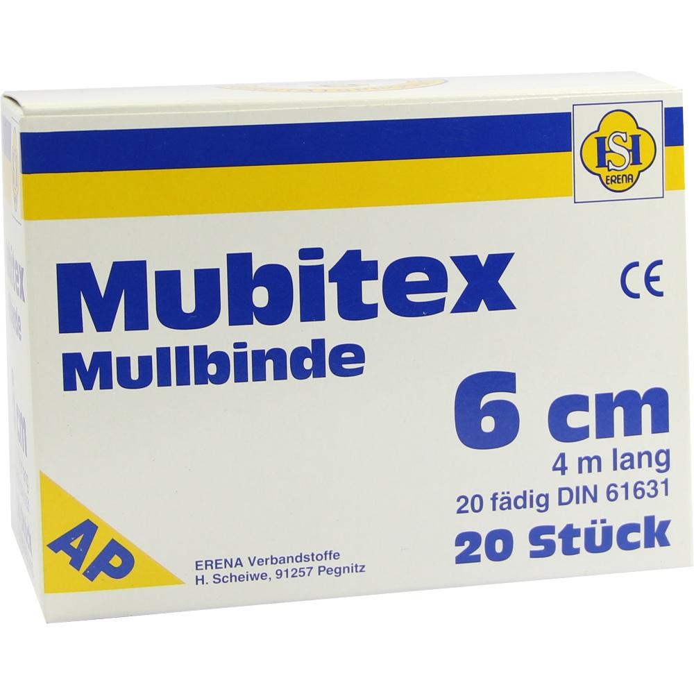 MUBITEX Mullbinden 6 cm ohne Cello 20 St Binden