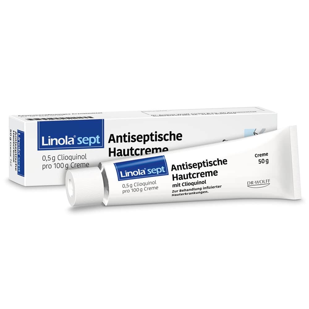 Linola sept Antiseptische Hautcreme mit Clioquinol 50 g Creme