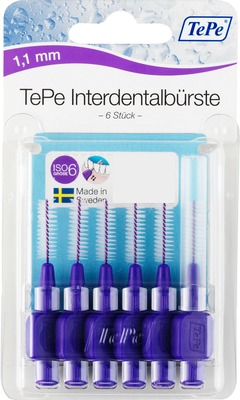 TEPE Interdentalbürste 1,1mm lila 6 St Zahnbürste