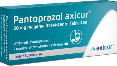 Pantoprazol axicur 20 mg bei Sodbrennen 7 St Tabletten magensaftresistent