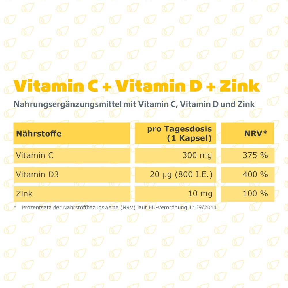 Vitamin C + Vitamin D + Zink Immunsystem Ultra 120 St Kapseln