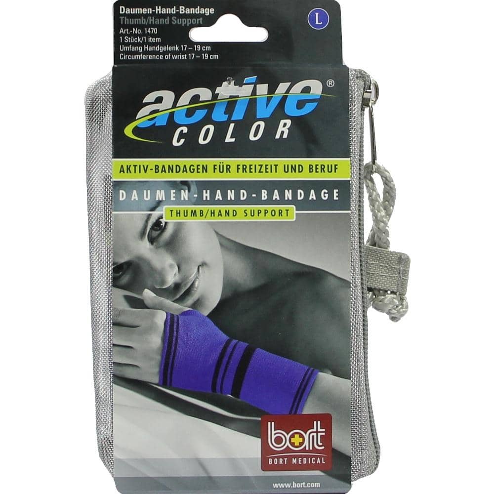 BORT ActiveColor Daumen Hand Band.large blau 1 St Bandage