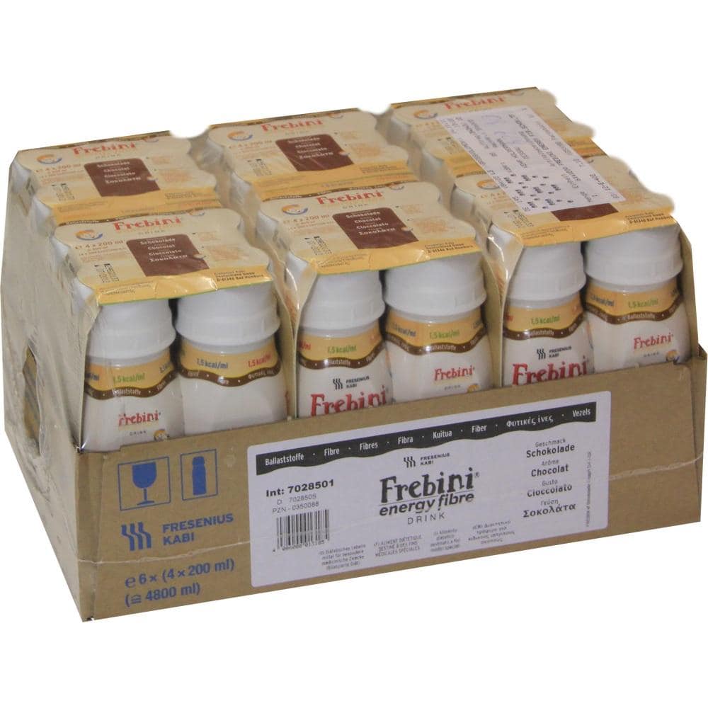Frebini Energy Fibre Trinknahrung Schokolade 6X4X200 ml Flüssigkeit