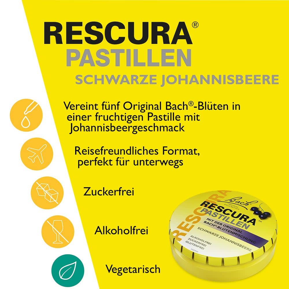 Bachblüten RESCURA Pastillen, Schwarze Johannisbeere 50 g Pastillen