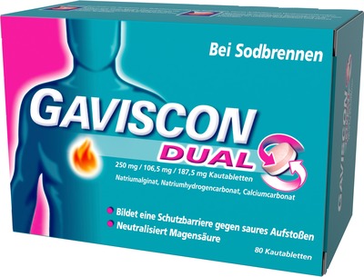 GAVISCON DUAL Bei Sodbrennen 80 St Kautabletten