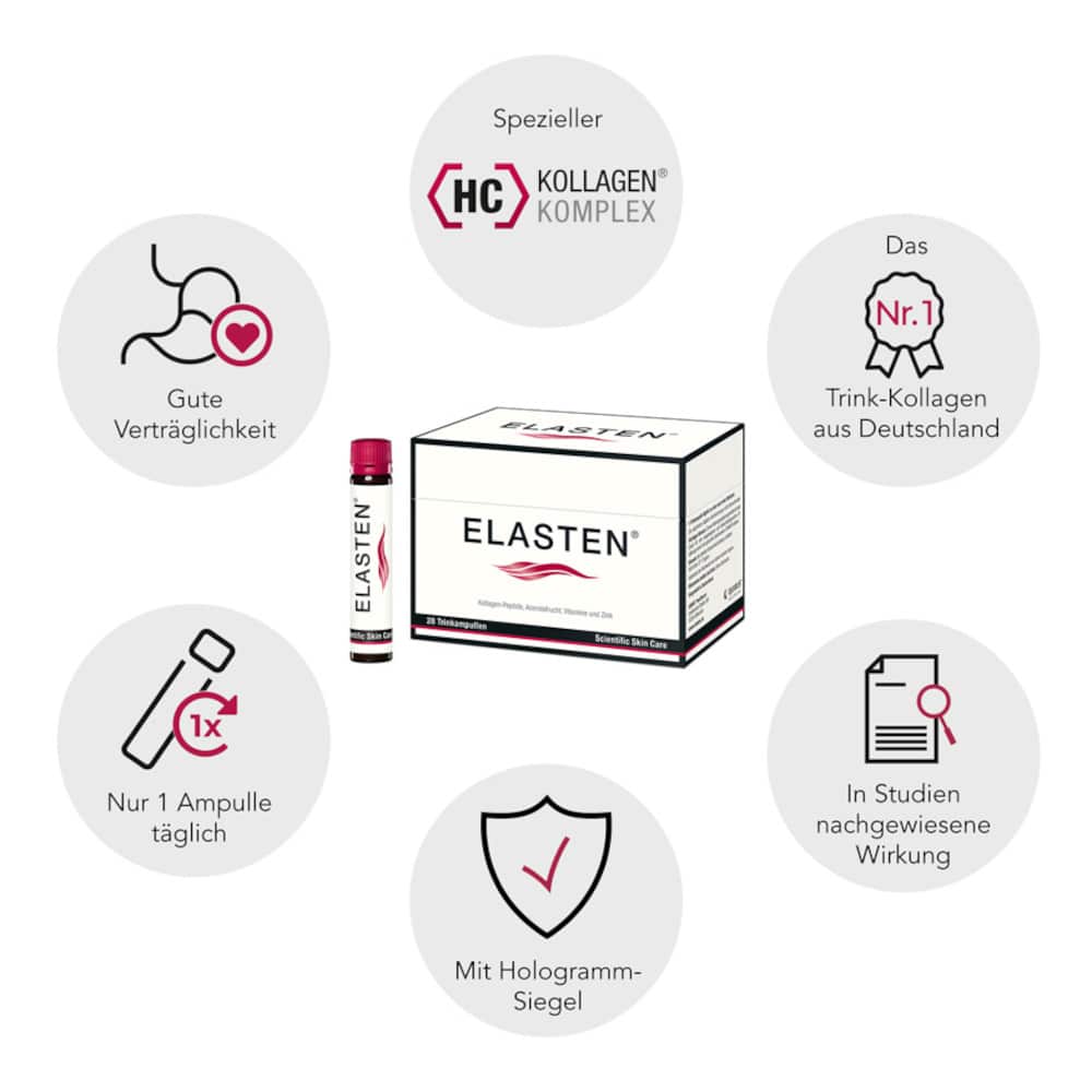 ELASTEN Trinkampullen mit Kollagen 7 St Trinkampullen