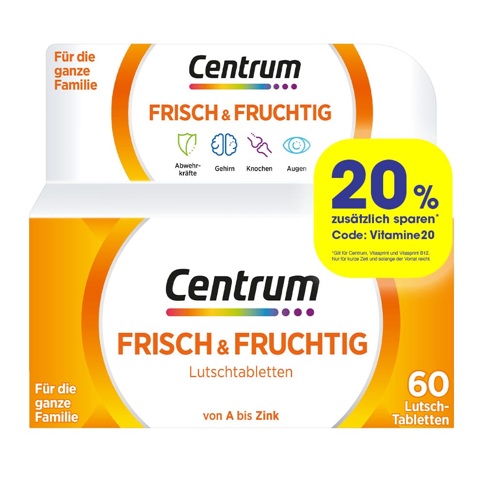 Centrum Frisch & Fruchtig 60 St Lutschtabletten