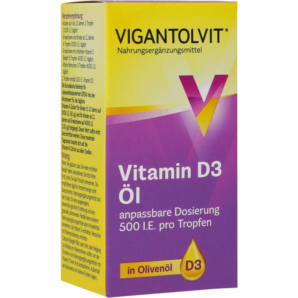 VIGANTOLVIT 500 I.E./Tropfen Vitamin D3 Öl 10 ml Tropfen zum Einnehmen