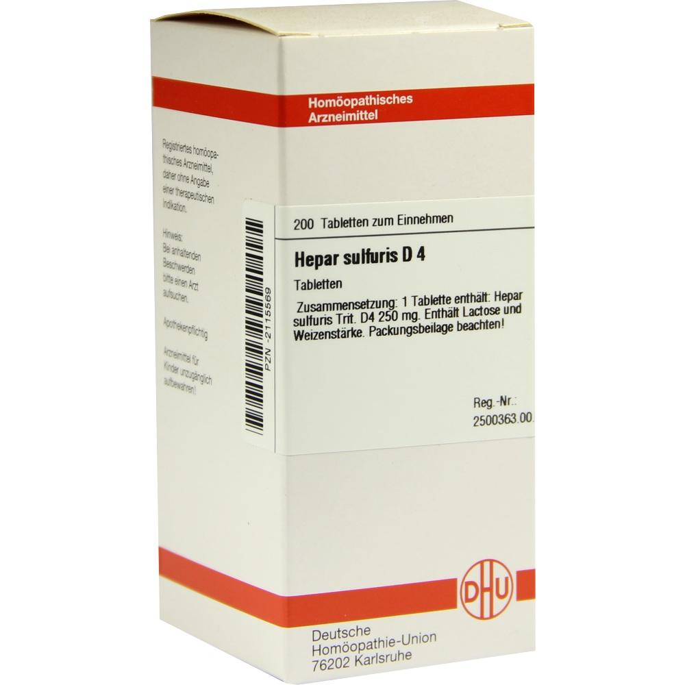 HEPAR SULFURIS D 4 Tabletten 200 St Tabletten