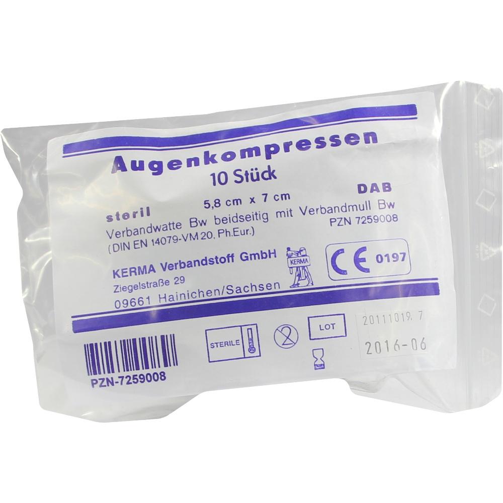 AUGENKOMPRESSEN 5,8x7 cm steril 10 St Kompressen