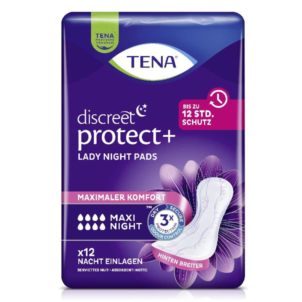 TENA Lady Discreet Maxi Night Inkontinenz Einlagen 12 St
