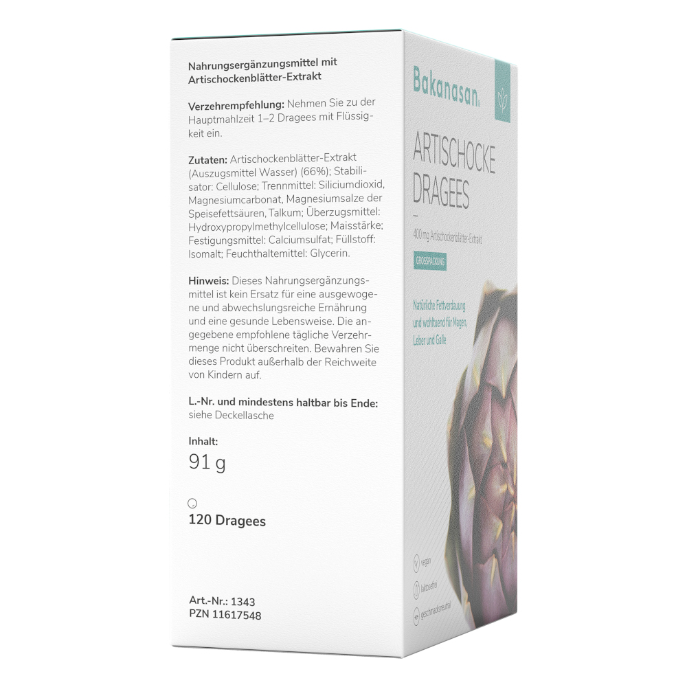BAKANASAN Artischocke Dragees 120 St Dragees