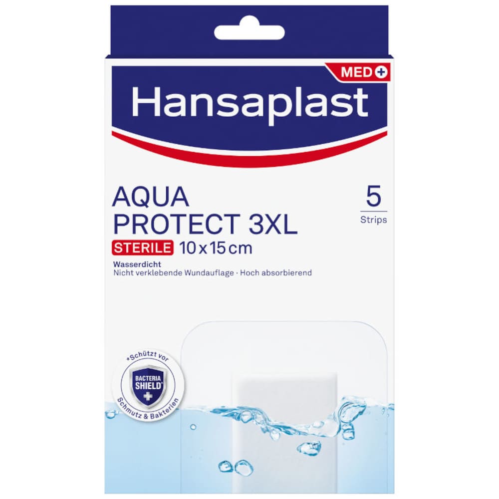 Hansaplast AQUA PROTECT 3XL STERILE 10 x 15 cm 5 St Pflaster