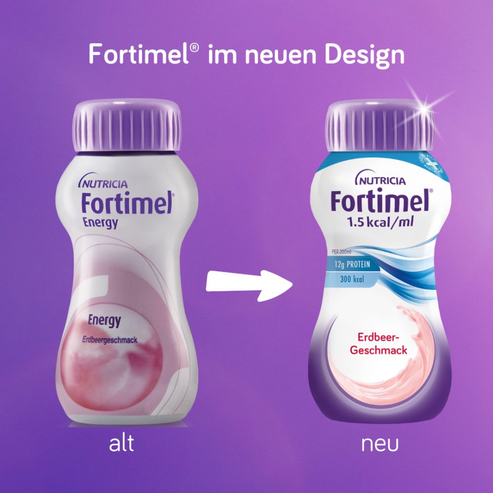 NUTRICIA Fortimel 1,5kcal / ml Erdbeer-Geschmack 4X200 ml Flüssigkeit