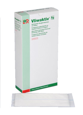 VLIWAKTIV AG Aktivkohle Saugkomp.m.Silber 20x20 cm 10 St Kompressen