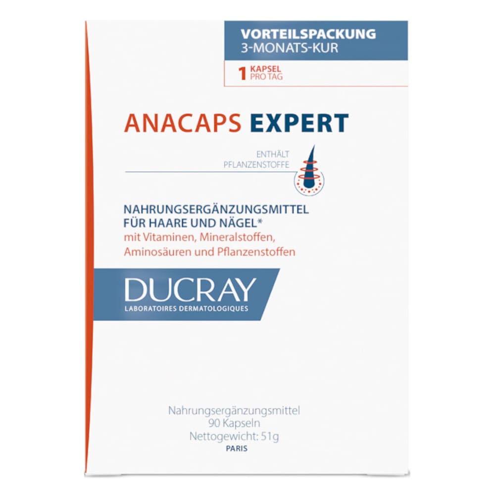 DUCRAY ANACAPS EXPERT NAHRUNGSERGÄNZUNG FÜR HAARE & NÄGEL 90 St Kapseln