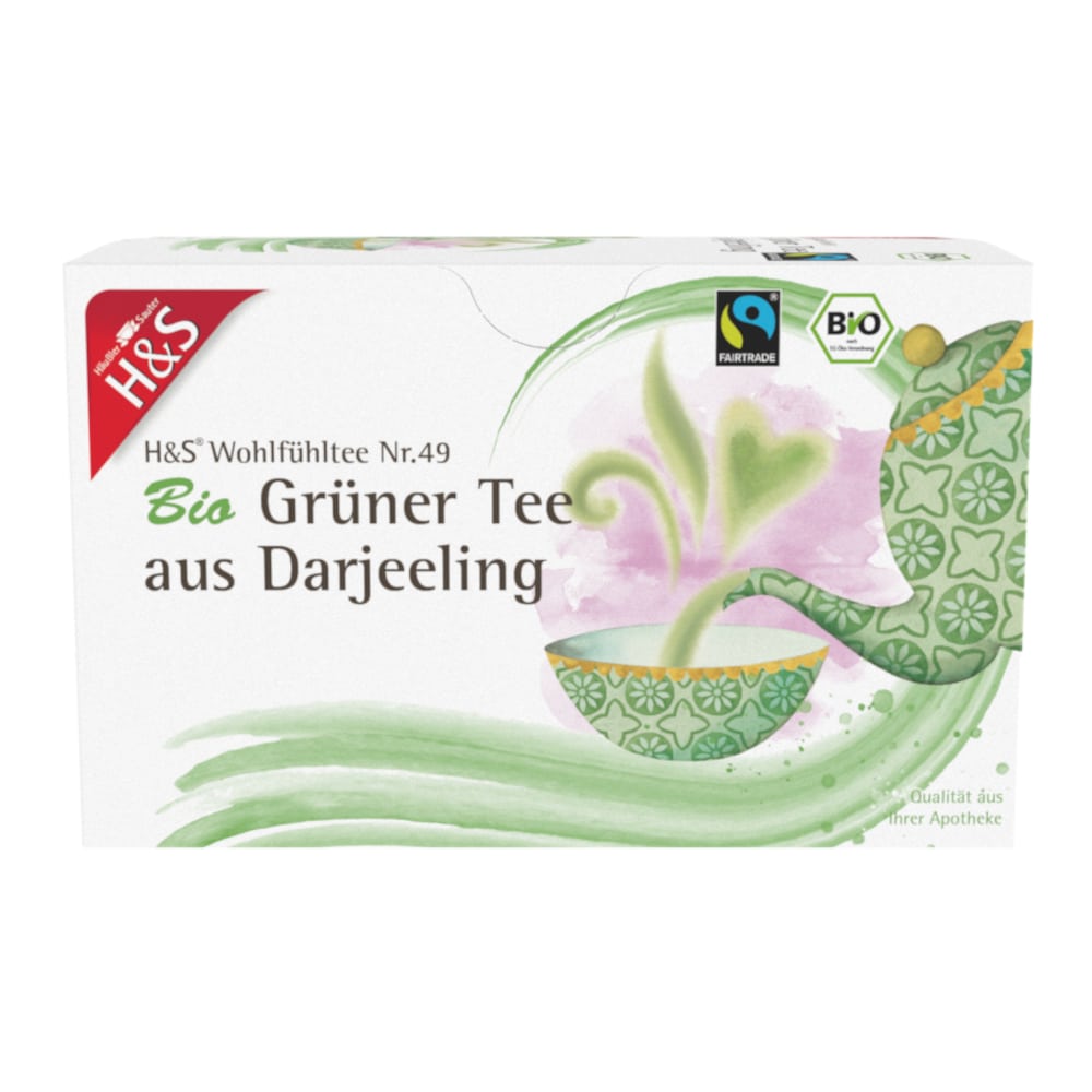 H&S Wohlfühltee Grüner Tee aus Darjeeling 20X2 g Filterbeutel