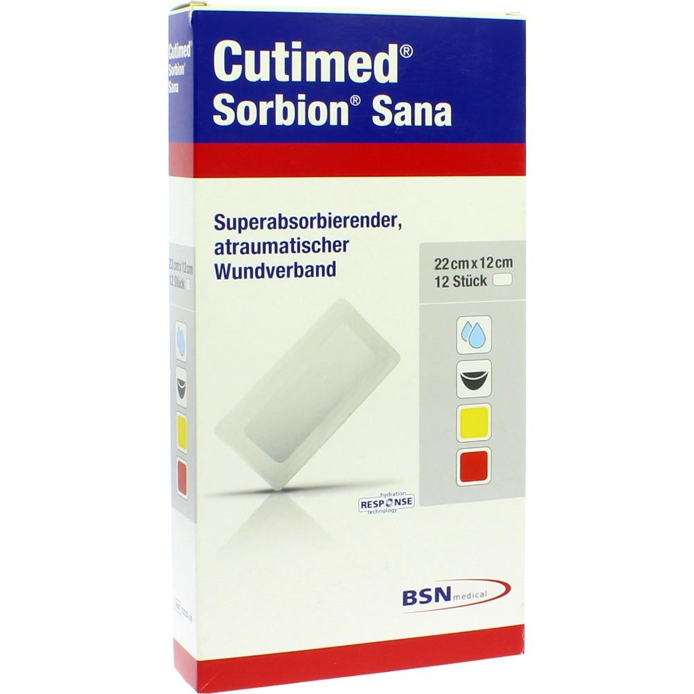SORBION Cutimed Sana Wundauflage 12x22 cm 12 St Pflaster
