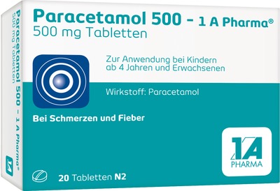 Paracetamol 500 - 1A Pharma 20 St Tabletten