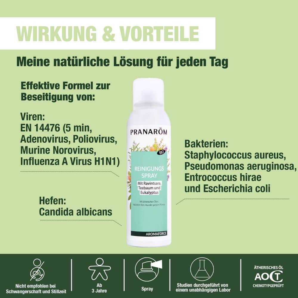 PRANAROM REINIGUNGS SPRAY Mit Ravintsara, Teebaum & Eukalyptus 150 ml Spray