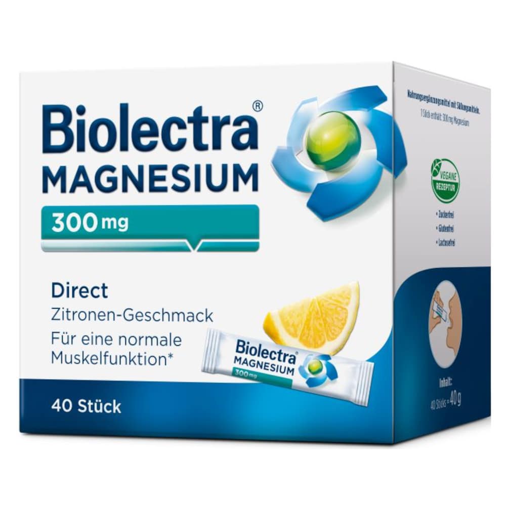 Biolectra MAGNESIUM 300mg Direct Zitrone 40 St Pellets